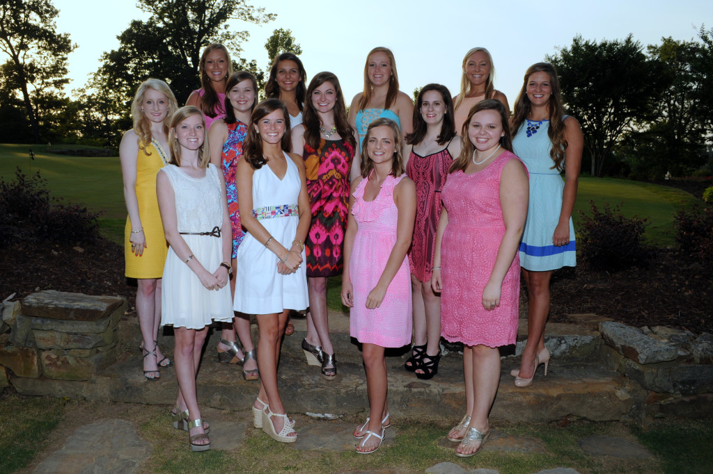 First Row:  Allison Vann, Darby Steinberger, Emily Sutphin, Rachel Givens   Second Row:  Cecilia Masucci, Caroline Easterling, Anna Katherine Kimbrough, Merrill Boles   Third Row:  Harper Stephens, Katherine McCown, Callie Cole, Bailey Geiger