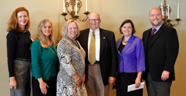 (left to right) Ashley Walker, 2016 Guild HYO liaison; Debbie Washburn, 2015/2016 Guild President; Karen Morris, 2015 Silver Tea Chair; Bruce Zeiger, HYO Board Chairman; Deborah Brown, HYO Executive Director; Joe Lee, HYO Music Director