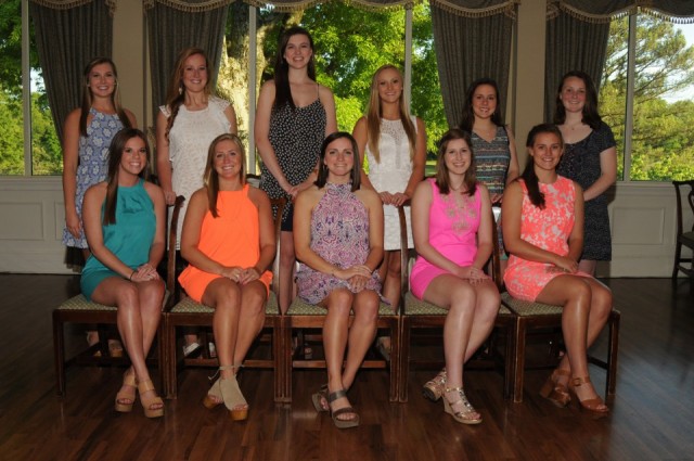 Seated L to RTindall Morring, Emily Evans, Megan Smith, Julianna Kendall, Abby Knowling Standing L to R Lauren Neighbors, Hattie Crosby, Maddie Kofskey, Hannah Martz, Kate Noble Hall, Caroline Wilson